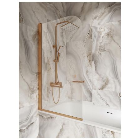 Шторка на ванну распашная Knotlor BS080CG0RB 140х80, бронза