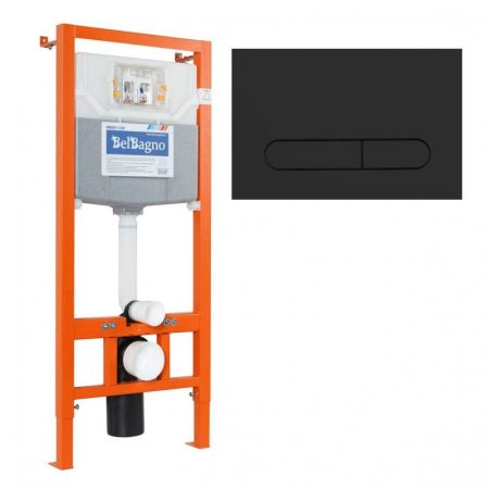Инсталляция для подвесного унитаза BELBAGNO BB001-120, артикул BB001-120/BB007-PR-NERO.M