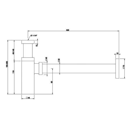 Gessi Eleganza Сифон для раковины квадратный, под донный клапан, цвет: хром, артикул 01410#031