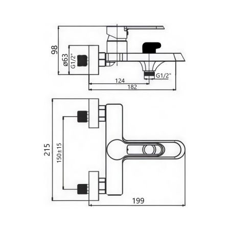 Смеситель для ванны Maretti Foro FR22RF328, хром, артикул FR22RF328