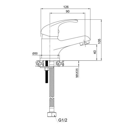 Смеситель для раковины WesnaArt LISTOK LIS01-210, хром, артикул LIS01-210