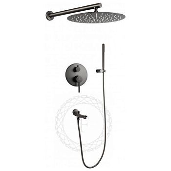 Душевая система встраиваемая FILARETE Roun FL1020BG, графит