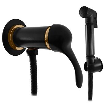 Гигиенический душ со смесителем Rav Slezak LABE L047/1CMATZ, черный/золото