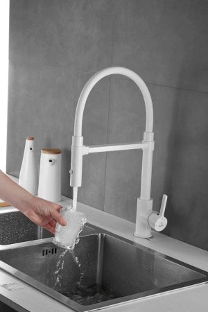 Смеситель для кухни Rose R133C, белый, артикул R133C