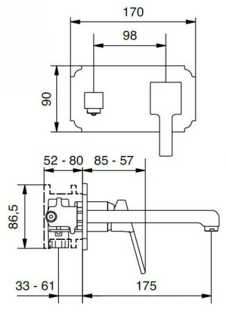 Встраиваемый смеситель для раковины CEZARES LEGEND-BLS2, артикул LEGEND-BLS2-01