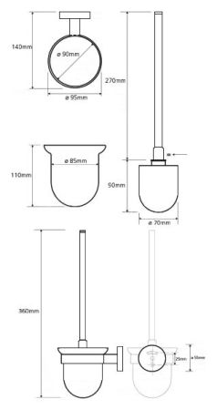 Ершик для унитаза Bemeta Trend-i 104113018 Хром/Белый, артикул 104113018