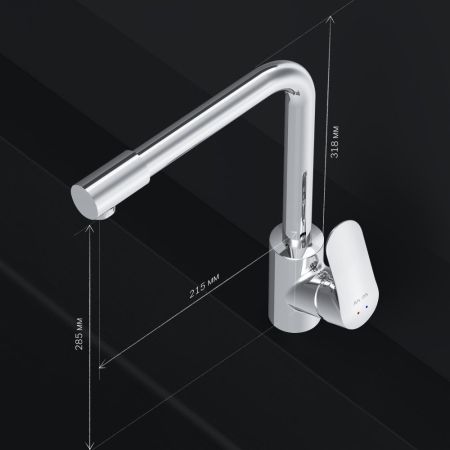 F8005700 Like, смеситель для кухни с каналом для питьевой воды, L-излив, хром, шт., артикул F8005700