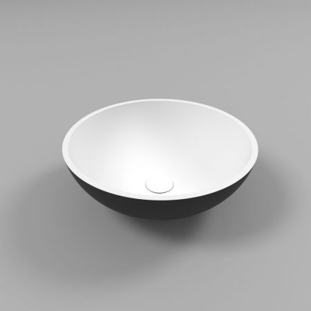 Умывальник WHITECROSS Cornelian D=43 (черный/белый мат) иск. камень Умывальник WHITECROSS Cornelian D=43 (черный/белый мат) иск. камень