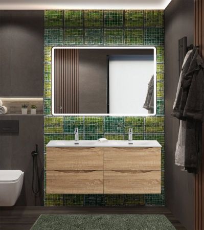 MARINO-CER-N База под раковину подвесная с четырьмя выкатными ящиками, Bianco Lucido, 1202x462x500, MARINO-CER-N-1200-4C-SO-BL-P, артикул MARINO-CER-N-1200-4C-SO-BL-P