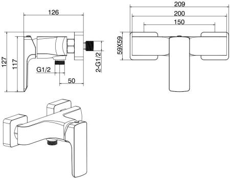 Смеситель для душа Allen Brau Infinity 5.21010-00 хром, артикул 5.21010-00