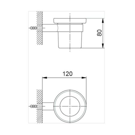 CISAL System Стакан подвесной, цвет матовое стекло/черный матовый, артикул SY09050040 Акция