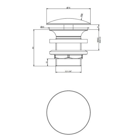 Gessi  Донный клапан свободного слива для раковины без перелива, цвет: хром, артикул 01376#031