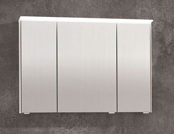 Puris Ice Line, зеркальный шкаф с LED подсветкой и обогревом двери 900 мм, цвет белое матовое стекло