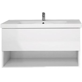 PERFECTO Тумба 90 см подвес. 1 ящ., push-to-open, белый глянец