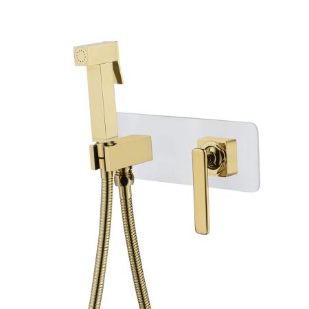 Гигиенический душ со смесителем Lemark Mista LM6419WG Белый Золото, артикул LM6419WG