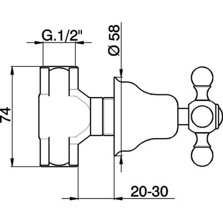 CISAL Arcana Ceramic Запорный вентиль 1/2" F, цвет хром, артикул AC00031021