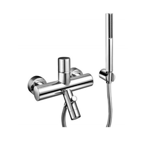 Fantini Nostromo Смеситель для ванны, настенный, с ручн душем, излив 140мм, цвет: хром