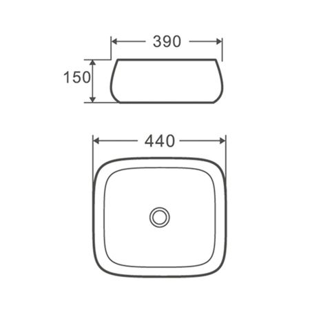 Раковина чаша Terminus Сицилия 01RN44x39x15W, белый, артикул 01RN44x39x15W