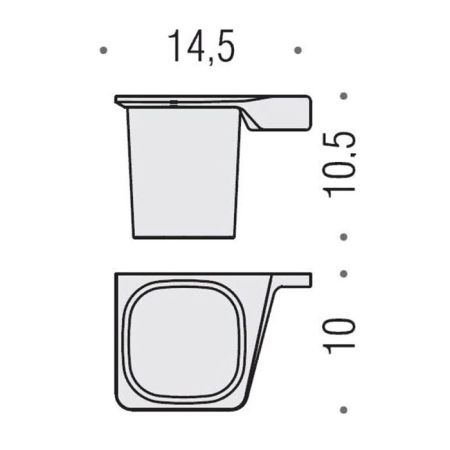 Colombo Alize Стакан, подвесной, Sx, цвет: хром/матовое стекло, артикул B2502S.CR-VAN