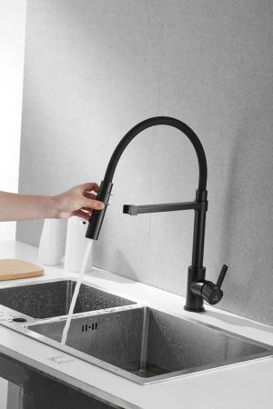 Смеситель для кухни Rose R133H, черный, артикул R133H