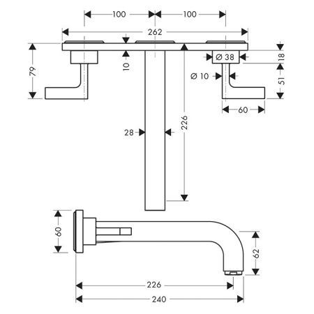 AX Citterio Смеситель для раковины , цвет полированное золото, артикул 39148990