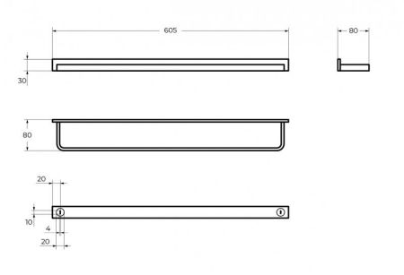 MAXIMA CZR-F-8912 Полотенцедержатель, 608х76, артикул CZR-F-8912