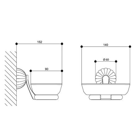 Bongio Radiant Мыльница подвесная, 140х150 мм, цвет хром, артикул 02015CR00