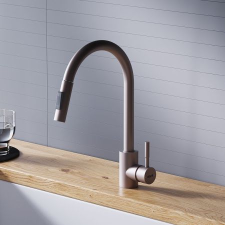 D3007511 Logic кухонный смеситель  с вытягивающимся изливом, сатин, артикул D3007511