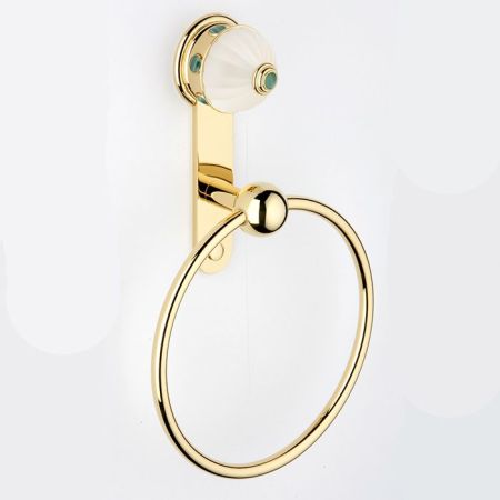 THG AMBOISE MALACHITE Полотенцедержатель-кольцо, вставки малахит, цвет полированное золото, артикул A1J-F01-504N