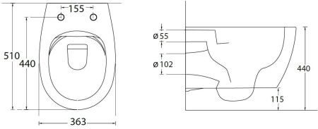 Чаша подвесного унитаза Allen Brau Fantasy 4.11004.31 черный матовый, артикул 4.11004.31
