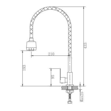 Кран на одну воду Haiba HB4181, сталь, артикул HB4181