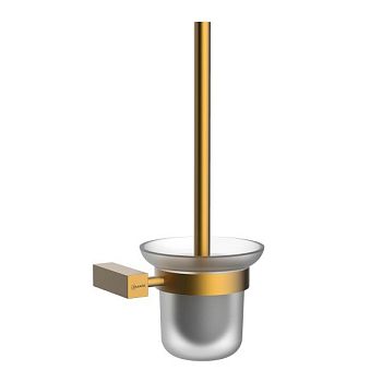 Ёршик для унитаза Lemark VALDAY подвесной, сталь, стекло, брашированное золото (LMA-8121S-BRG)