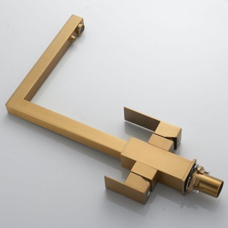 Смеситель для кухни с подключением фильтра Shevanik S148G, золотой сатин, артикул S148G