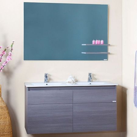 Тумба под раковину Бриклаер Мадрид 120D подвесная серая лиственница, артикул 4627125410079