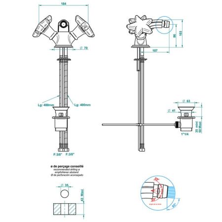 THG Oceania Смеситель для биде, цвет хром/прозрачный хрусталь, артикул A2C-A02-3202