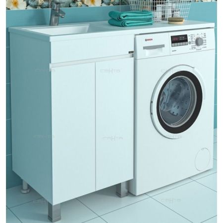 Тумба с раковиной СанТа Марс 110 L 700264+900112 Белая