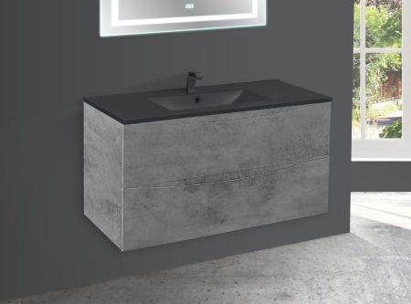 База под керамическую раковину Mia 1000 подвесная, 2 выкатных ящика soft close, Beton, артикул VMC-2MC100BT