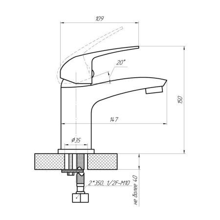 Смеситель для раковины Сантаком stMIRA 8017, хром
