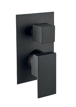 Fiore Kube, встраиваемый в стену однорычажный смеситель для душа на 3 выхода, цвет черный матовый
