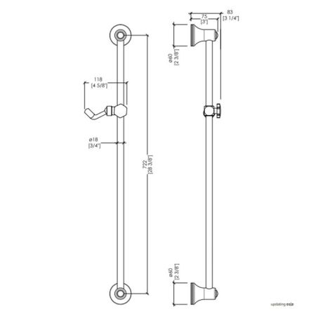 Devon&Devon Austin Душевая штанга, цвет хром, артикул UTCI535CR