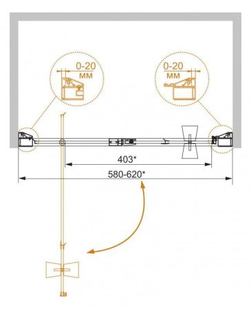 Душевая дверь в проем CEZARES ROSA-BA-1