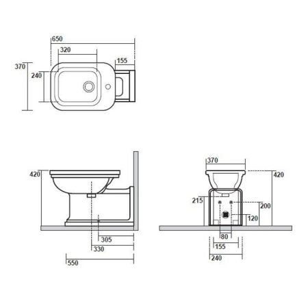 KERASAN Крепление вертикальное для напольных унитазов/биде, цвет хром