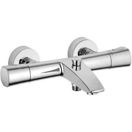 Смеситель для ванны и душа, Kludi, ZENTA, тип открывания воды-вентильный, тип регулирования воды-термостатический картридж, монтаж-настенный, отверстия для монтажа-2, вынос излива, мм-187, автоматическое переключение душ/ванна, отвод для душа G 1/2, цвет-, артикул 351010538