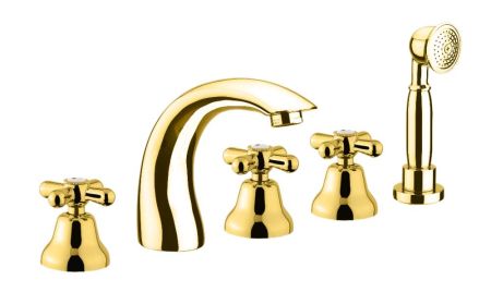 Смеситель на борт ванны Fiore MARGOT 26OO0608, золото, артикул 26OO0608