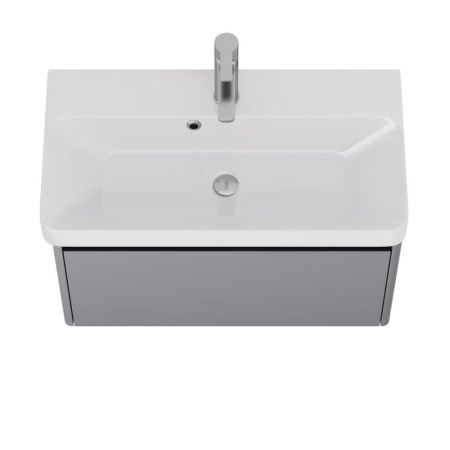 Тумба с раковиной подвесная Dreja Luxury 70 см, серый базальт, артикул 99-2012-com