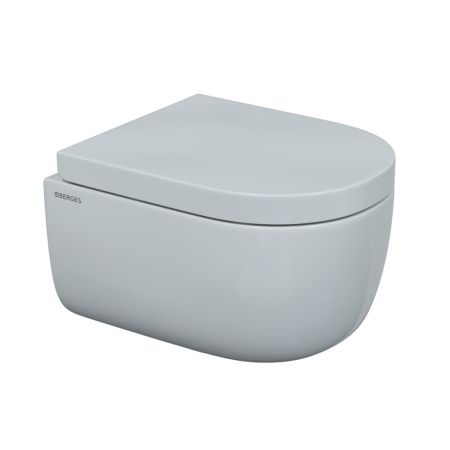 Комплект BERGES для монтажа  подвесного унитаза: инсталляция NOVUM525, кнопка L3 хром глянец, унитаз EGO Rimless 49см, сиденье дюропласт Toma SO, микролифт, быстросъем, артикул 043231