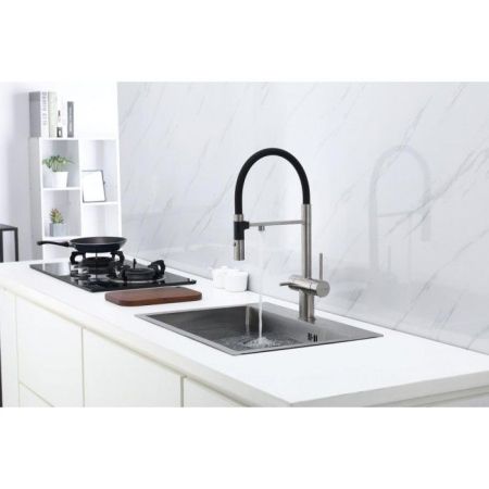 Смеситель для кухни Paulmark Magneto Ma213118-NI Никель Черный