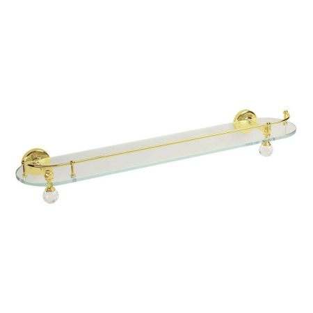 AMERIDA Полка c галереей L60 см, стекло/золото/SWAROVSKI, артикул 16601