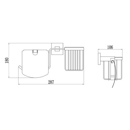 Держатель для туалетной бумаги и освежителя Savol S-L06551H, черный, артикул S-L06551H