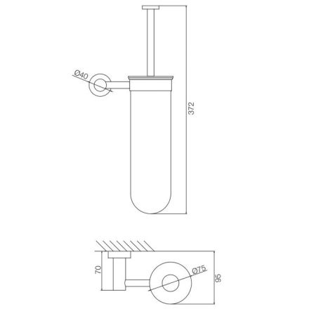 FIMA|Carlo Frattini Rotola Ершик настенный, стеклянный, цвет хром, артикул F6006/1CR